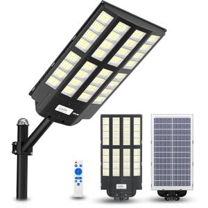Ofuray Of-7200W Solar Street Lights Outdoor,550000Lm Solar Security Flood Lights Parking Lot Lights Dusk to Dawn, 3000K/4000K/6500K Dimmable Waterproof Led with Remote Control Motion for Street