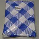 Vinyl Tablecloth with Flannel Backing Rectangle Waterproof Oil-Proof Plastic Table Cloth Stain-Resistant Wipeable Table Cover for Indoor and Outdoor (Blue Checkered, 60 x 102 Inch)