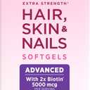 Nature's Bounty Advanced Hair, Skin & Nails, Argan-Infused Vitamin Supplement with Biotin and Hyaluronic Acid, 150 Rapid Release Softgels, 50 Total Servings (EXP 12/31/27)