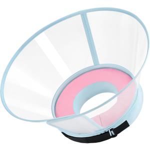 Sponge Core Dog Cone, Inflatable Dog Cone Collar Alternative, Dogs Donut Collar After Surgery, Soft Cone for Large Medium Small Dogs to Stop Licking, No Inflation Required, Clear View(Size 4, Pink) (Size 4(Neck: 12.5"- 15.0"))