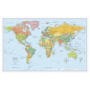 Rand McNally RM528012754 M-Series Full-Color World Map  Product dimension: 50" x 32"