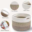 Small Rope Baskets for Storage, Baskets for Gifts Empty, Cute Round Woven Basket, Decorative Shelf Baskets 9.829.827.1", Cotton Toy Storage Bins for Organizer 3 Packs Mixed Brown