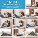 MEGCXIT 3PCS Bed Wedge Pillow for Headboard, Adjustable Wedge Pillow for Sleep Apnea, 23 Wide Triangle Pillow Wedge Set for After Surgery, Acid Reflux Relief, Snoring, Neck&Back Support, Grey