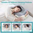 BDEUS Sleep Apnea Pillow, Cervical Neck Pillow for Pain Relief, Ergonomic Side Sleeper Pillow for Adults, Orthopedic Contour Memory Foam Pillow for Neck Support, Anti Snore, Cooling, Grey