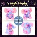 Hopearl Colorful LED Musical Stuffed Elephant Light up Singing Plush Elephish Adjustable Volume Lullaby Animated Soothe Birthday Festival for Kids Toddlers, Rainbow, 11''