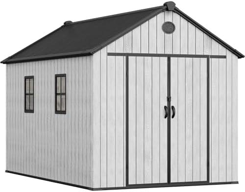Amazon.com : YITAHOME 8x12 FT Outdoor Storage Shed with Floor, Waterproof Plastic Garden Shed with Lockable Doors, 2 Windows & 2 Vents, 656 cu. ft. Resin Shed for Tools, Bikes, Patio or Backyard, Gray : Patio, Lawn & Garden