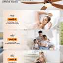 Yahada 60" Ceiling Fans with Lights and Remote 5 Blades Outdoor Fans Brown | Ceiling Fan with Light for Patios Indoor, ETL Listed, Timer, 6 Speeds, 3 Color, 6500 CFM, Reversible Quiet DC Motor