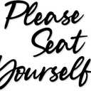 Please Seat Yourself Metal Wall Decor Farmhouse Bathroom Signs lease Seat Yourself Bath Sign Wall Hanging Decorations