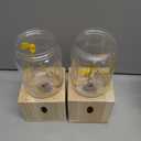 2 PCS Wood Carpenter Bee Trap for Outside - Best Bee Trap - Cube Style Nature Hanging Carpenter Bee Traps Plastic Jar Outdoor - Insect Traps