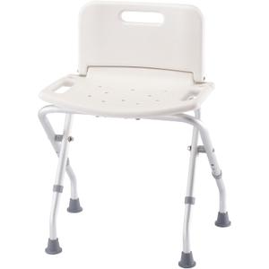 Folding Bath Seat with Back Support, Portable Shower Bench, White