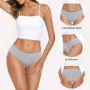 coskefy Women's Underwear Cotton Hipster Panties Low Rise Briefs Soft Strench Breathable Ladies Bikini Underwear 6 Pack (L)