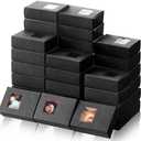 Outus 100 Pcs Soap Packaging Boxes Bulk Soap Boxes for Homemade with Window Mini Kraft Paper Container Homemade Craft Making Gift Wrappers for Cookies Candy, 3.5 x 2.6 x 1.2 Inch (Black)