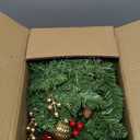 Christmas Garland with Lights, 9FT Prelit Christmas Garland Battery Operated Christmas Wreath with Pine Cones, Red Berries, Artificial Xmas Garland for Mantle, Fireplace, Stairs, Outdoor Decorations