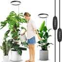LORDEM 10" Full Spectrum Plant Light, 160 LEDs Large Grow Light for Indoor Tall Plants, Growing Lamp with 4/8/12H Auto Timer, 10 Dimmable Levels, 3 Spectrum Modes, 65" Height Adjustable, Pack of 2