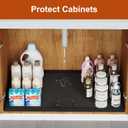 Extra Thick Silicone Mat Waterproof with Raised Edge 34" x 22", Under Sink Mat for Kitchen & Bathroom, Kitchen Cabinet Liner, Multi-Purpose for Storage & Protection, Black