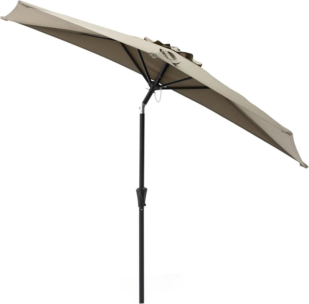 Helios&Hestia 9 ft Small Half Round Wall Outdoor Market Patio Umbrella with Tilt and Crank for Garden, Deck, Balcony