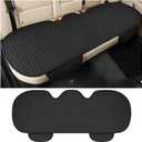 Car Back Seat Cover, Linen Breathable Vehicle Rear Bottom Bench Seat Protector with Storage Pocket, Anti-Slip Comfortable Long Automotive Rear Chair Cover, Universal for Vehicles (Black) 
Universal Fit