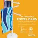 O2COOL Pool & Spa Valet, Adjustable Pool & Patio Towel Holder with Weighted Base, Outdoor Towel Bar, Poolside Table, White