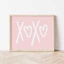 Girls Valentine's Day print, X and O Print, pink Valentine's Day wall art, Valentine Print, Galentines decor, girls room decor,88