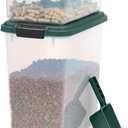 IRIS USA Remington Dog Food Storage Container, 30 lbs, 11 lbs, Airtight, Stackable, Wheels, Food Storage, Treat Box, 2-Cup Scoop
