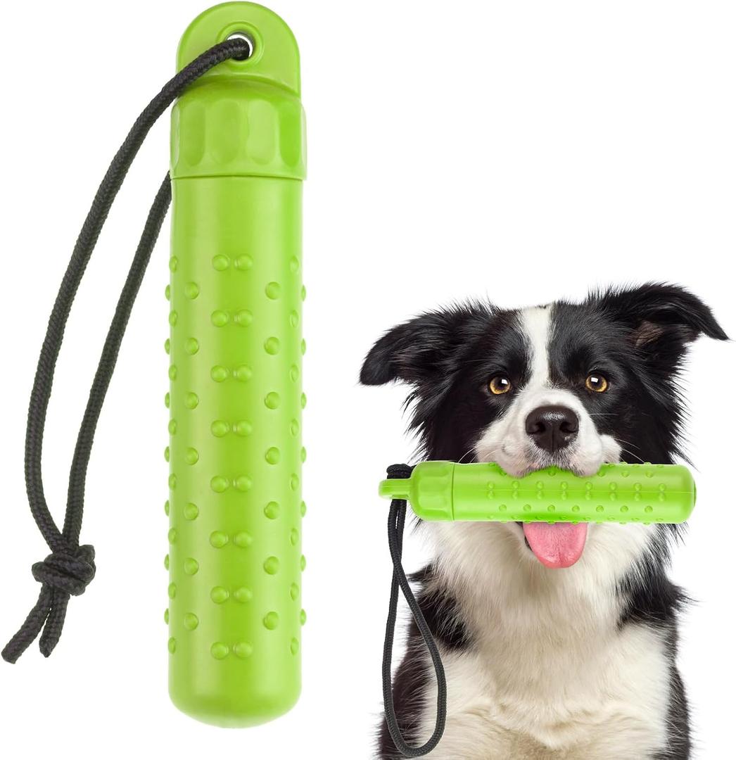 BINGPET Dog Float Bumper Toy,9.3 Inch Detachable Treat Dispensing Puzzle Toys,Training Dummy Retrieving Bumpers Summer Pool Toy Tug Game,Interactive Toys for Medium Large Dogs(Green)