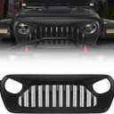 Front Grill with Grille For Jeep Wrangler JL JLU 2018, 2019, 2020, 2021, 2022 & Gladiator JT (Matte Black Fury)