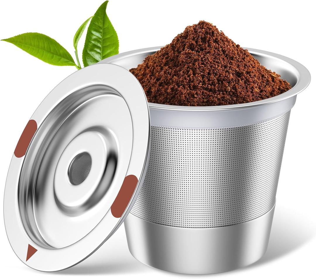 Reusable K Cups, Stainless Steel K Cups for Keurig, Keurig Reusable Coffee Pods for Keurig 1.0 & 2.0 Coffee Makers BPA-Free Refillable Coffee Filters (1)