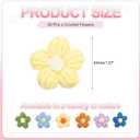 PATIKIL Crochet Flowers, 50 Pcs Applique Flowers for Craft Sewing Crochet Flowers Appliques Embellishments for DIY Hair Clothes Party Craft Decor, Light Yellow/Cream White