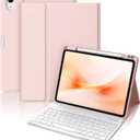 Wenlaty Keyboard Case for iPad Air 11-inch Case with Keyboard (M3/M2, 2025/2024) & Air 5th/4th Generation 10.9'' - Detachable Wireless, Thin & Light Cover with Pencil Holder for iPad Air 11-inch, Pink