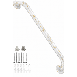 Ц шеуGold Marble Shower Grab Bar 3 Inch-1.25“ Diameter, Zepolu Stainless Steel Safety Bar Wall Mount bath grab bar, Bathroom Balance Handrail Shower Support Assist Handle for Elderly Senior Handicap