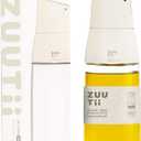 Zuutii Olive Oil Dispenser, Drip Free Spout Oil Container for Kitchen.Vinegar Dispenser, Glass Bottle for Cooking,500ML,Light Cream