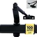 LYNN HARDWARE Medium Duty Automatic Door Closer (Matte Black) - Highly Durable Cast Aluminum, Commercial or Home Use, Adjustable Speed Controls, 3 Mounting Options, 3 Hour Fire Rated (DC6003 Model)