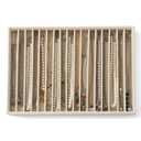 KATISYIO Large Jewelry Organizer for Drawer Insert Velvet Stackable Jewelry Trays for Earring Necklace Bracelet Ring Display (Beige, 16 Grids)