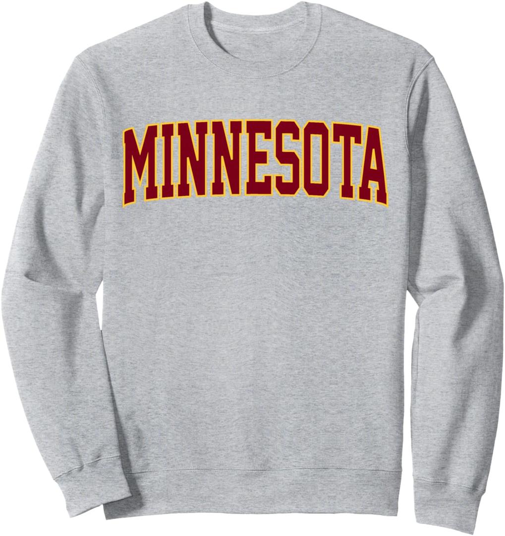 Retro Minnesota Tee Vintage Minnesota Gold Maroon Throwback Sweatshirt (L, Heather Grey)