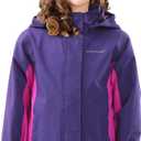 YINGJIELIDE Boys Girls Rain Jacket,Kids Lightweight Waterproof Hooded Raincoats Windbreakers,Outdoor Hiking Coat Dark Purple 5-6 Years (Purple)
