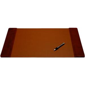DACASSO Leather Desk Pad with Side Rails - Luxury Leather Desk Blotter for Writing - Executive Desk Surface Protector - (Mocha, 22 x 14)
