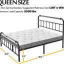 BOSRII Queen Size Bed Frame with Headboard and Footboard, 18 Inches High, 3500 Pounds Heavy Duty Metal Slats Support for Mattress, No Box Spring Needed, Noise-Free, Black