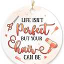 2 x Hairdresser Christmas Ornaments 2025 - Hairdresser Gifts for Women, Ceramic Hair Salon Christmas Ornament, Funny Hair Stylist Gift for Barber Cosmetology Salon Owner, Beautician