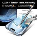 EZ-GLAZ 4-Pack Screen Protectors for iPhone 15[6.1"] Transparent HD Clear with Flawless Fit Kit + 2-Pack Camera Lens Protector, 15-Second Bubble-Free Installation, 9H Hardness, 12FT Military Grade Shatterproof, Scratch Resistant, Tempered Glass