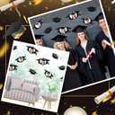 2 x Fuutreo 120 Pcs Glitter Grad Caps Cutouts with 120 Glue Points, 6 inch, 4 inch, 3 inches Graduation Caps Glitter Confetti Class of 2025 Paper Tags for DIY Craft Bulletin Board School Supplies(Black)