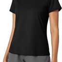 Cavva Women's Workout Short Sleeve Shirts Athletic Tops | Quick Dry, Lightweight, Moisture-wicking, Breathable, UPF 50+, Sun Protectioin, Rash Guard, Stretchy, for Gym, Yoga, Running (Black, XXL)