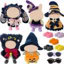 5 Sets Magical Fantasy Dress-Up Clothes for 17cm Dolls, Pumpkin, Witch, Bunny, Cat & Fantasy Outfits, 6.7-Inch Plush Doll Accessories with Shoes and Glasses, Kawaii Idea (No Dolls)