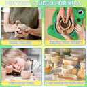 Aujazyble Pottery Wheel for Kids - Complete Pottery Painting Kit Arts and Crafts for Kids Ages 8-12 with 3 Pack Air Dry Clay Art Supplies Toys for Girls Boy Birthday Gift for 6 7 8 9 10 11 12+