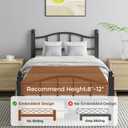 Twin XL Bed Frame, Noise-Free Design & Underbed Storage Heavy Duty Metal Bed Frames with Headboard No Box Spring Needed/Tool-Free Assembly
