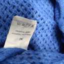Balimtoy Women’s Cropped Sweater Jackets Cute Crewneck Button Down Long Sleeve Crop Knit Cardigan with Pocket Blue XL
