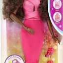 Barbie Fashionistas Doll #217 with Brown Wavy Hair Half-Up Half-Down & Pink Dress, 65th Anniversary Collectible Toy