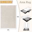 SHACOS Soft Cozy Fluffy Arch Pattern High-Low Pile Area Rugs 6'x9' Large Non Slip Washable Modern Geometric Rug Scandinavian Minimalist Carpet for Living Room Bedroom Dining Room, Beige