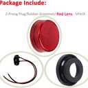NEW SUN Premium 2.5" Round LED Trailer Lights, 13 Red LEDs Side Marker Lights, Clearance Lights Kits with Grommet & 2-Pin Plug - Universal for Trucks, Trailers, Rvs, Camper, 5 Pcs
