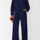 PRETTYGARDEN Women 2 Piece Outfits 2026 Spring Sweatsuits Crewneck Sweatshirt Wide Leg Sweatpants Lounge Sets Tracksuit (Blue, XS)