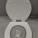 Mayfair Cassel Slow Close Toilet Seat, Easy Clean, Non Slip Premium Wood Seat, Easy Install, Made in USA, Round, White